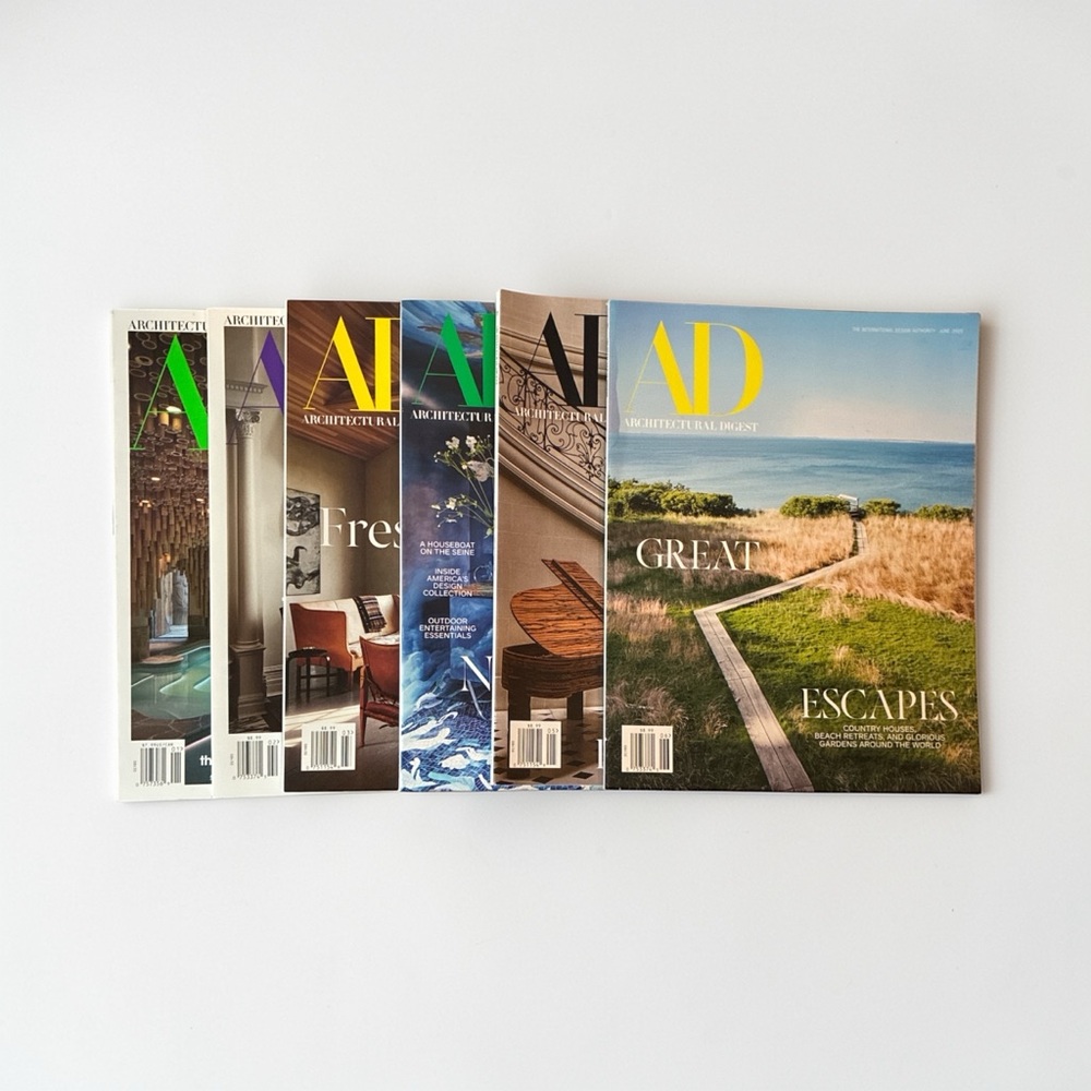 Architectural Digest Magazine Lot Of 6 January Through June 2025